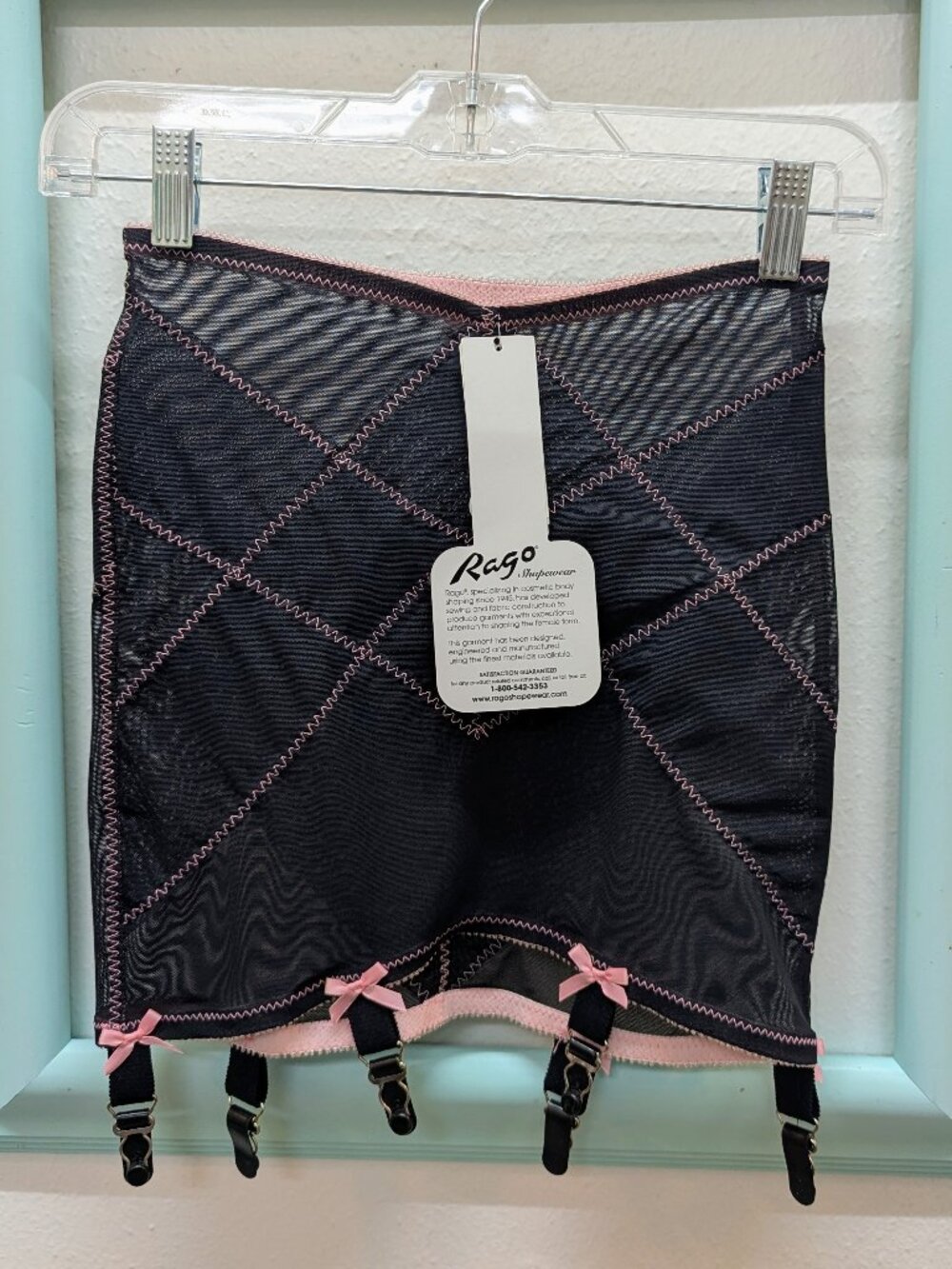 NWT Rago 8355 Pinup Garter Skirt / Open Bottom Sheer Girdle
